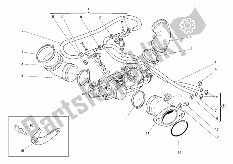 Wszystkie części do Korpus Przepustnicy Ducati Multistrada 620 Dark 2006